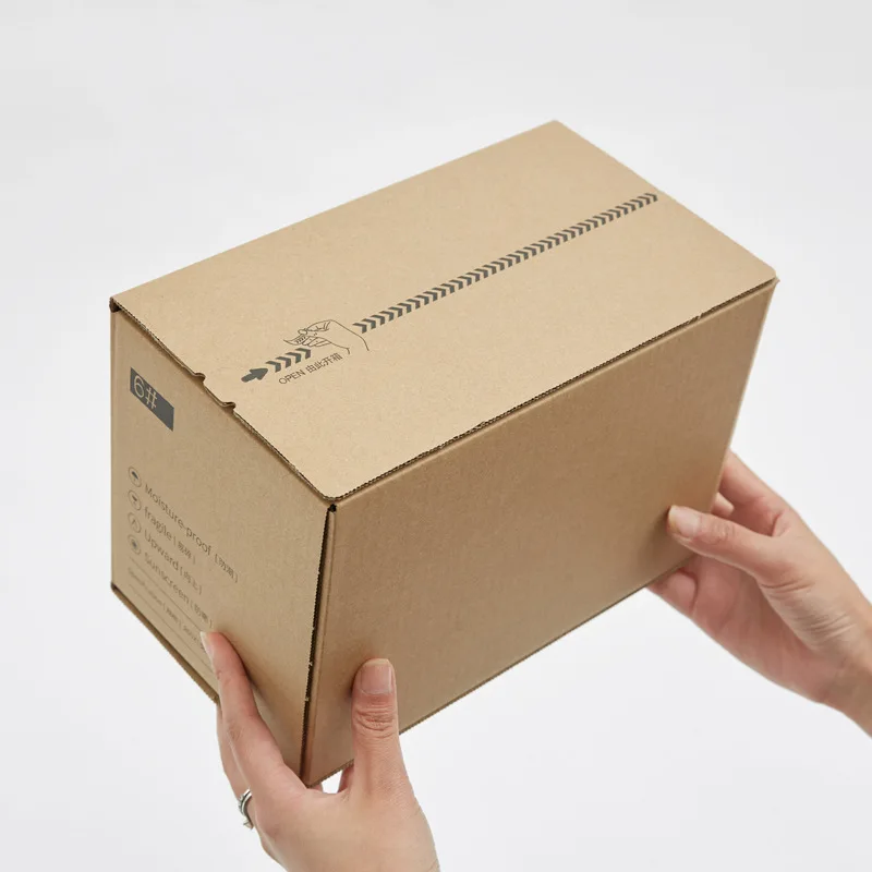 Custom Corrugated Cardboard Paper Packaging Tear Strip Printed Self Sealing Mailer Shipping Gift Box With Logo