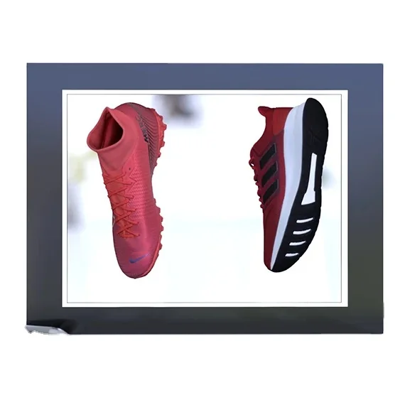 Customize  Acrylic Magnetic Floating Levitation Two Shoes Display Stand for Reseller Shoe Store Advertisement