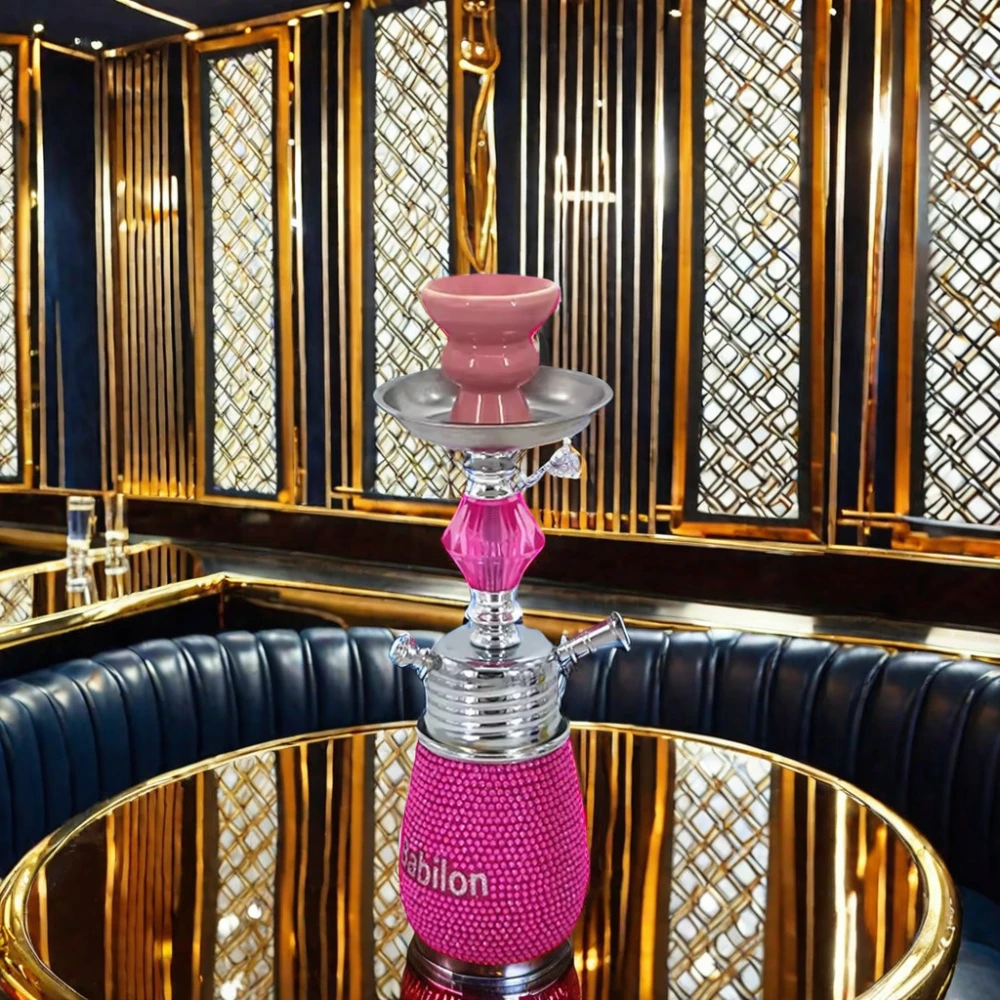 Customizable Logo Mixed Color Small Size Diamond Hookah Set Stainless Steel Huka Sheesha with Crystal New Shisha