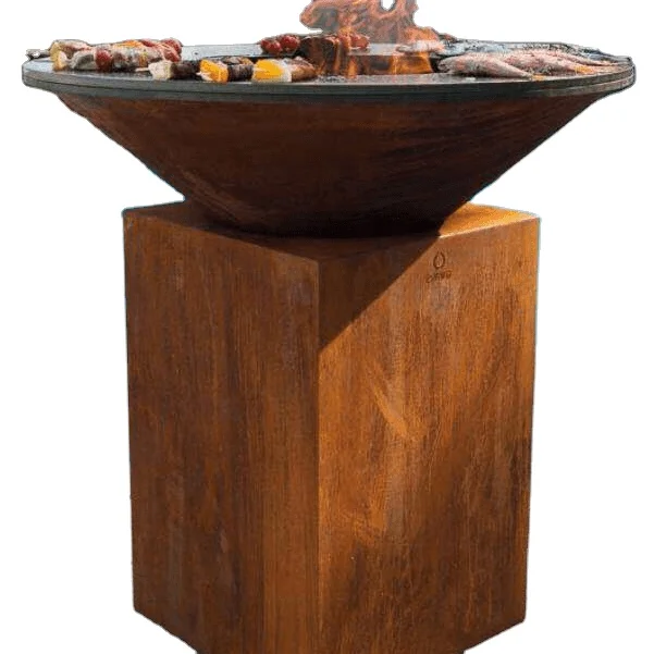 Patio Corten Steel Fire Pit Barbecue Grill Bbq Gas Grill Bbq Grill