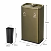 Bote de basura con tapa abatible de 25L+25L en bronce antiguo