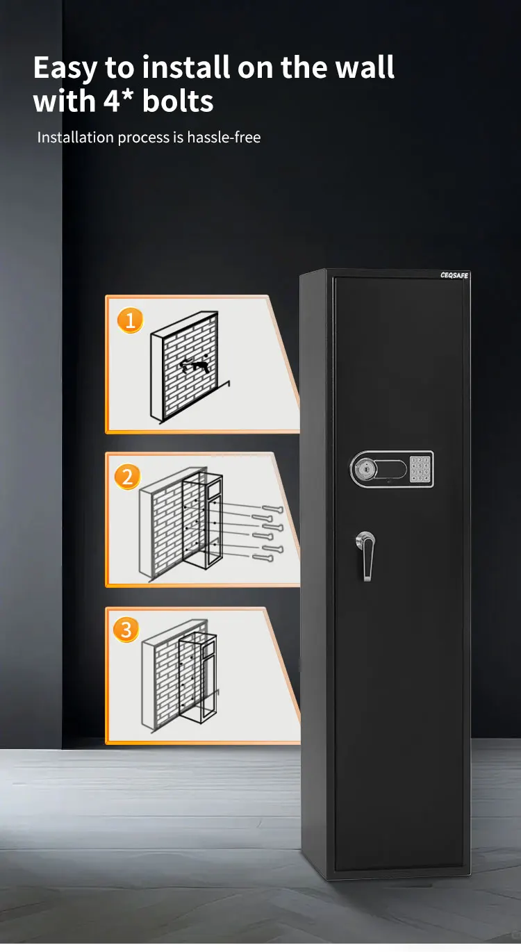 CEQSAFE Electronic Digital Fireproof Waterproof Steel Stash Gun Safes Box details