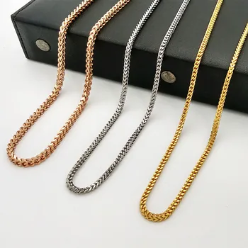 Wholesale Fashion Jewelry Chain Stainless Steel Foxtail Chain Titanium Steel Necklace Pendant With Chain Jewelry