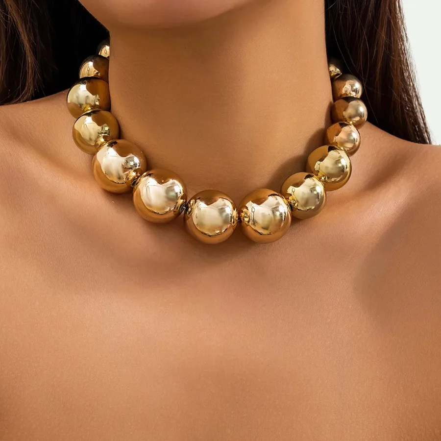 Punk Fashion Statement: Exaggerated Acrylic CCB Bead Chain