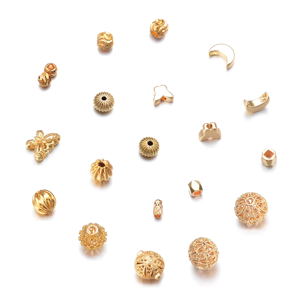 Wholesale Jewelry Findings Components 18k Gold Plated Brass Loose Beads  Isolation Spacer Beads For Jewelry Making Accessories - Buy 18k Gold Bead  Spacer Metal Beads For Diy Necklace Bracelet Earring Jewelry  Accessories,Metal