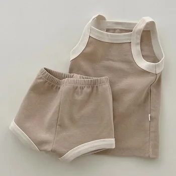 Summer Baby Clothes Suit Sling Cooling Vest Baby Casual Clothes Comfortable Baby Boy Pajamas