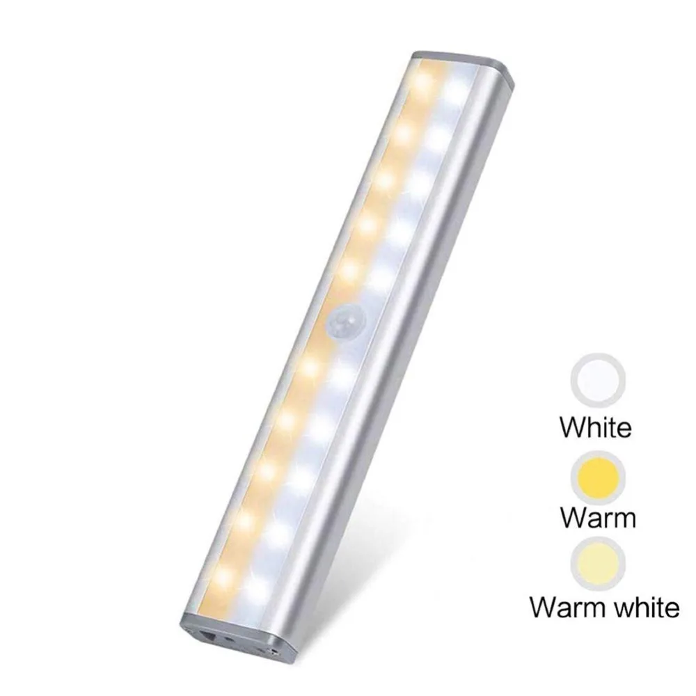NEW 20LED CCT Switchable PIR Motion Sensor Night Lights USB Rechargeable LED Night Light for Cabinet Kitchen Wardrobe Lighting
