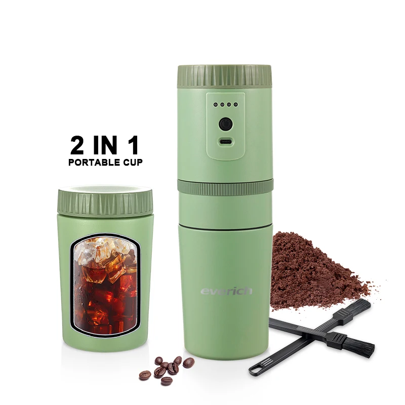 USB Rechargeable 3 in 1 Custom logo Color Functional Portable Coffee Brewers Usb Electric Coffee Maker with Grinder