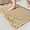 Alfombra de baño con borlas y gofres - Marrón