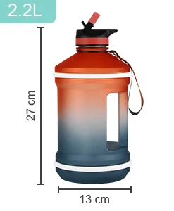 Gym Jug Motivational 2.2L Water Bottle - BPA Free Custom Logo