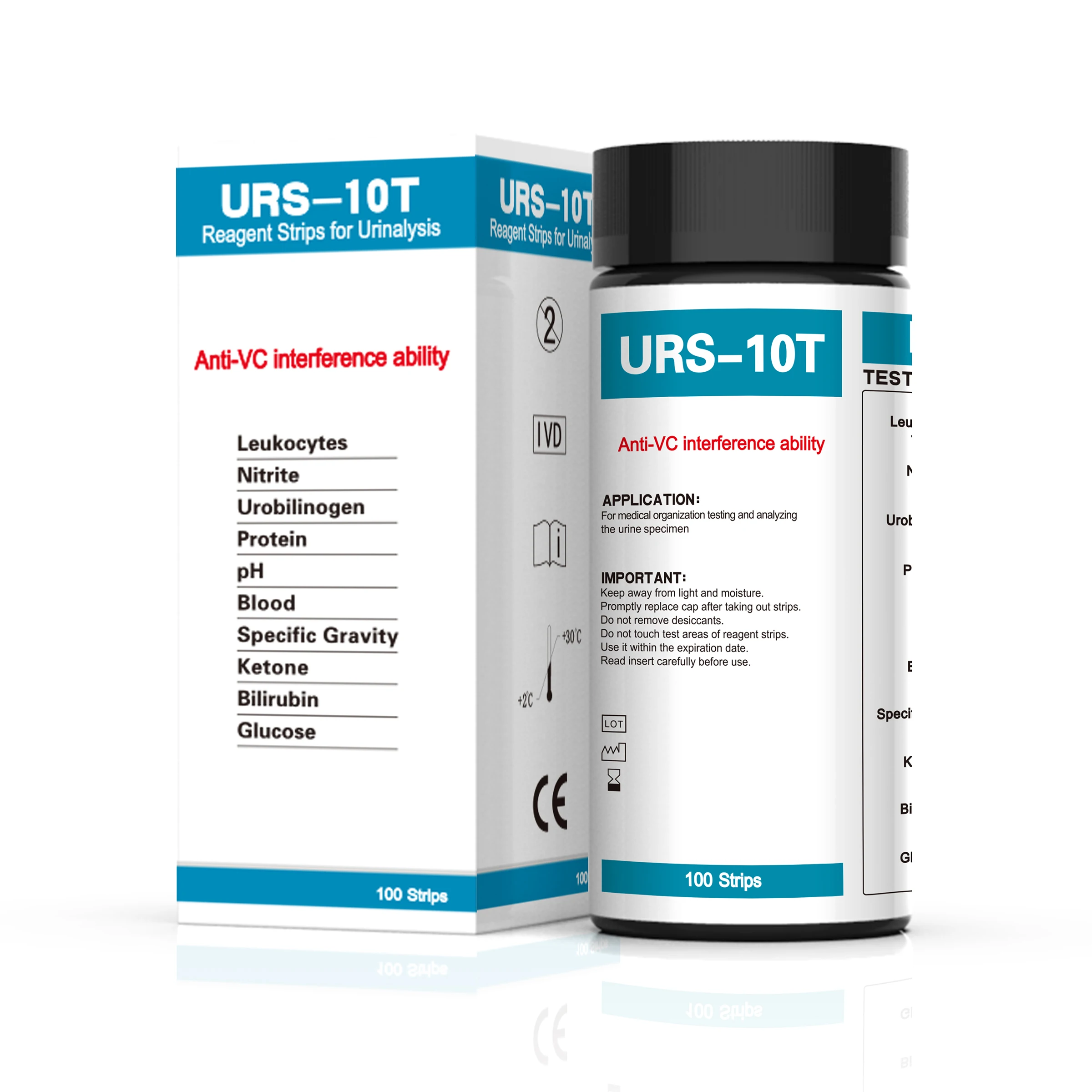 10 in 1 Urine Strips-Nitrite pH Protein Blood Ketone Glucose Urine test Strips