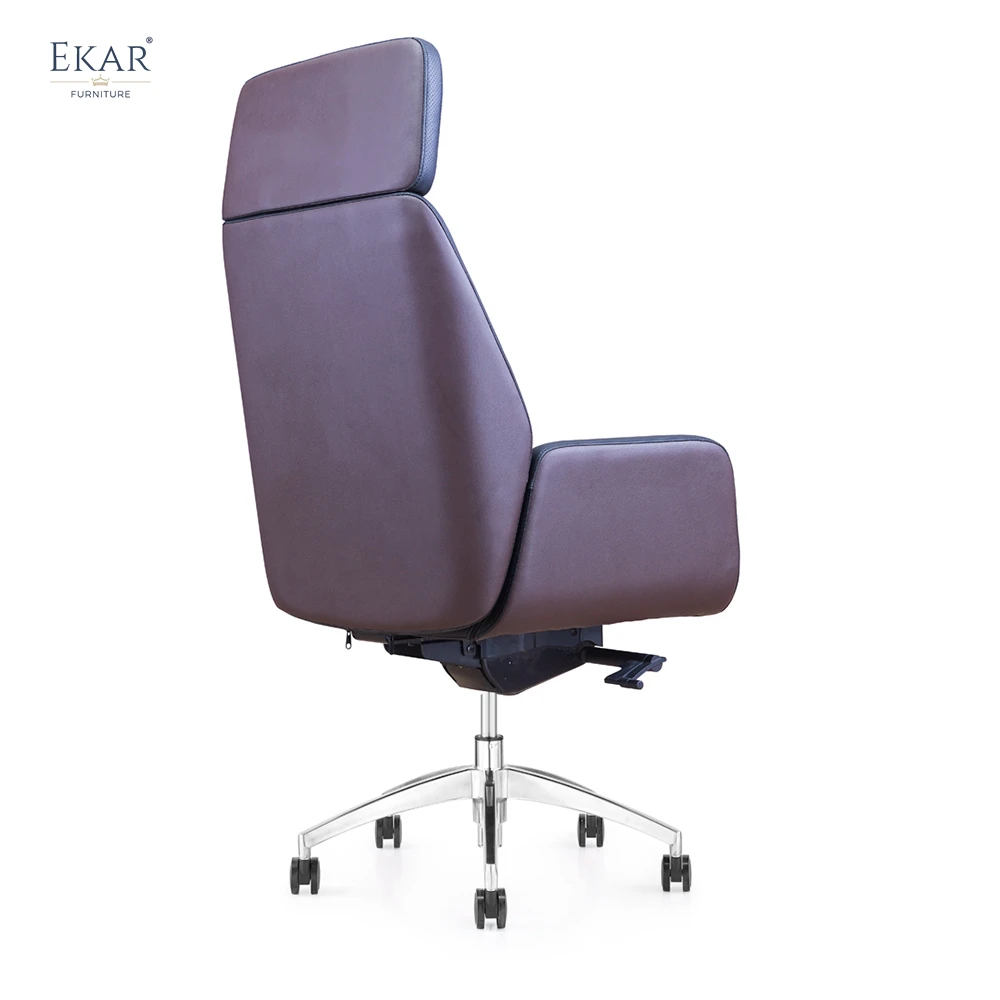 Elegant Top-Grain Leather Office Chair with Sturdy Steel Frame supplier