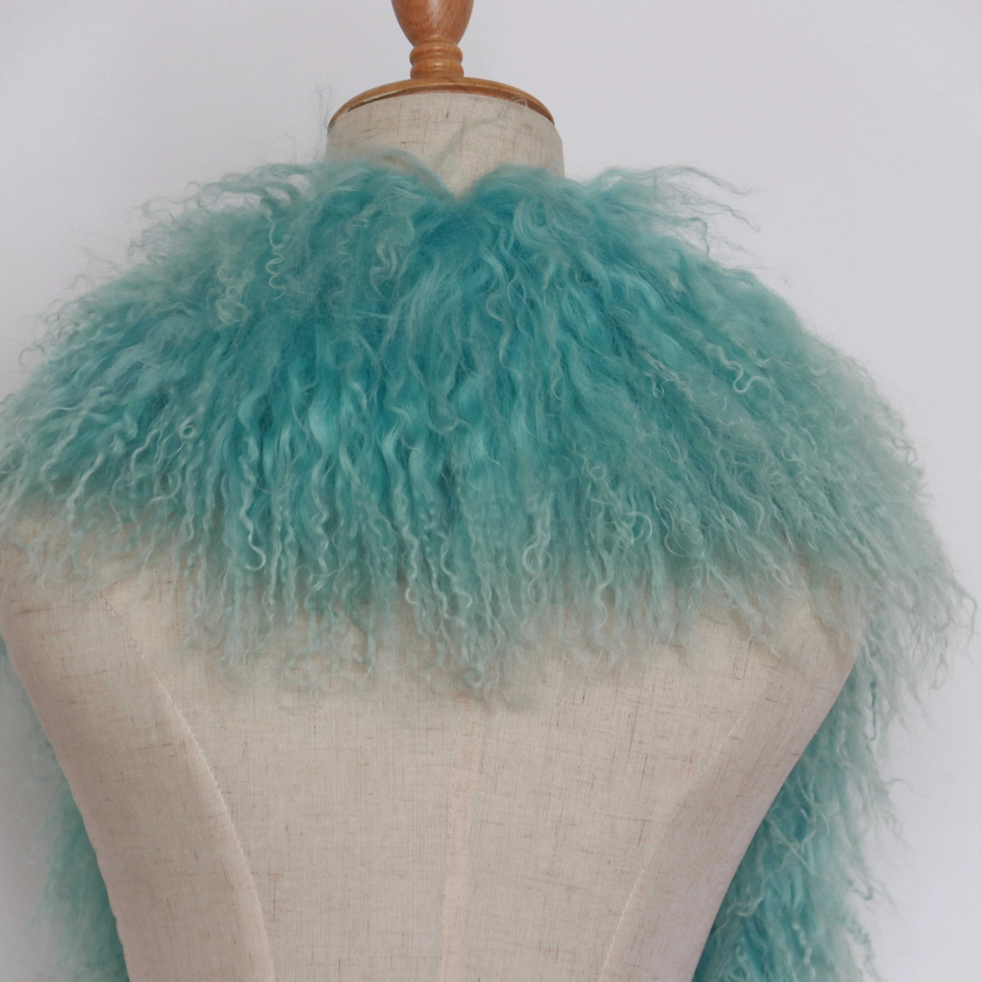 Оптовая продажа китайский поставщик поставка с завода длинное мягкое кудрявое меховое ожерелье шарф из монгольской овечьей