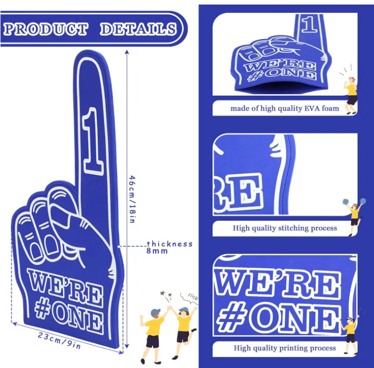 Foam Finger - Giant Gladiator Foam Finger | Sports Fan Cheer Prop