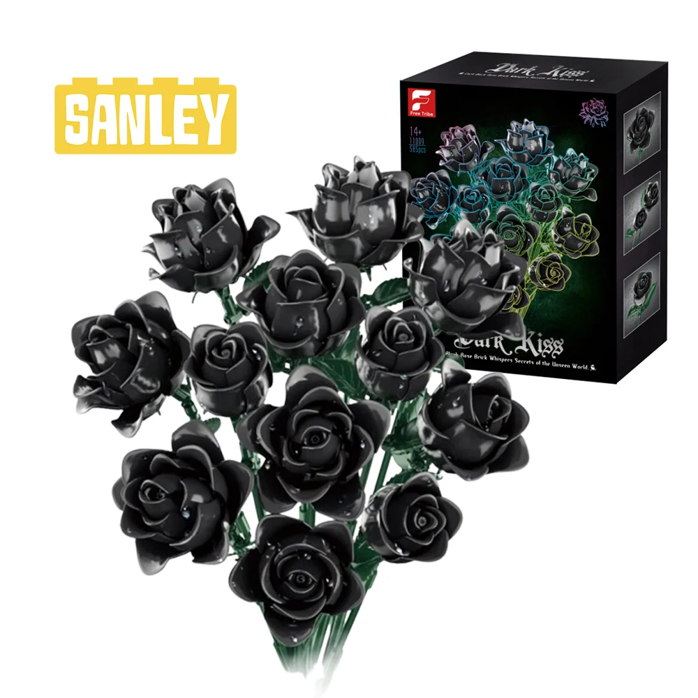 black rose toy The Roses in a pot crochet pattern | Amigurumi black rose pattern |  Halloween black rose pattern | English PDF pattern main image 0