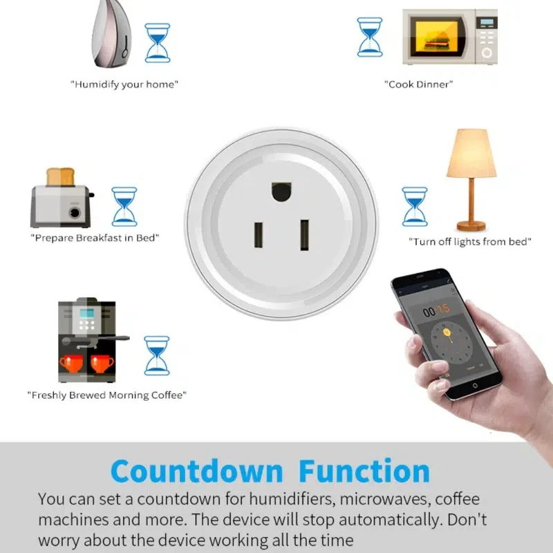 Умная розетка Tuya в американском стиле с Wi-Fi 10 А/16 А 1