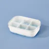 One six-slot ice cube tray in sky blue.