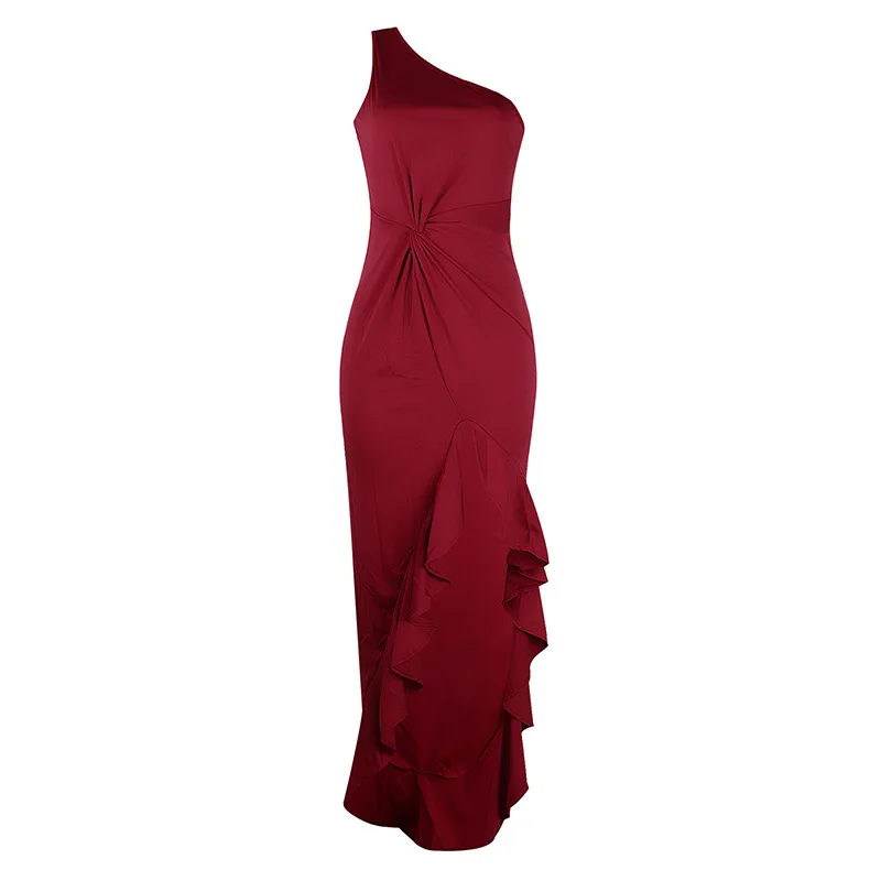pleated falbala dress Original Loose Long Sleeves Tied Pleated Falbala Solid Color V-Neck Ma Uoozee official