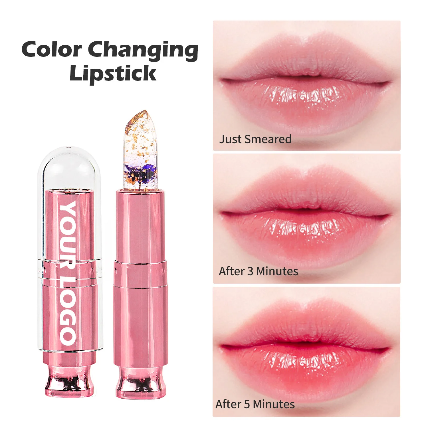 Custom Logo Lipstick Crystal Jelly Private Label Temperature Color ...