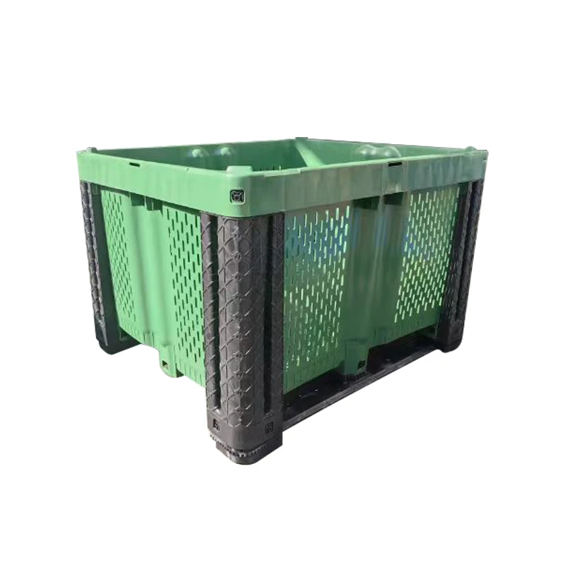 Heavy Duty Large Green Food Grade Waterproof Bulk Storage Logistics  Container Plastic Pallet Box