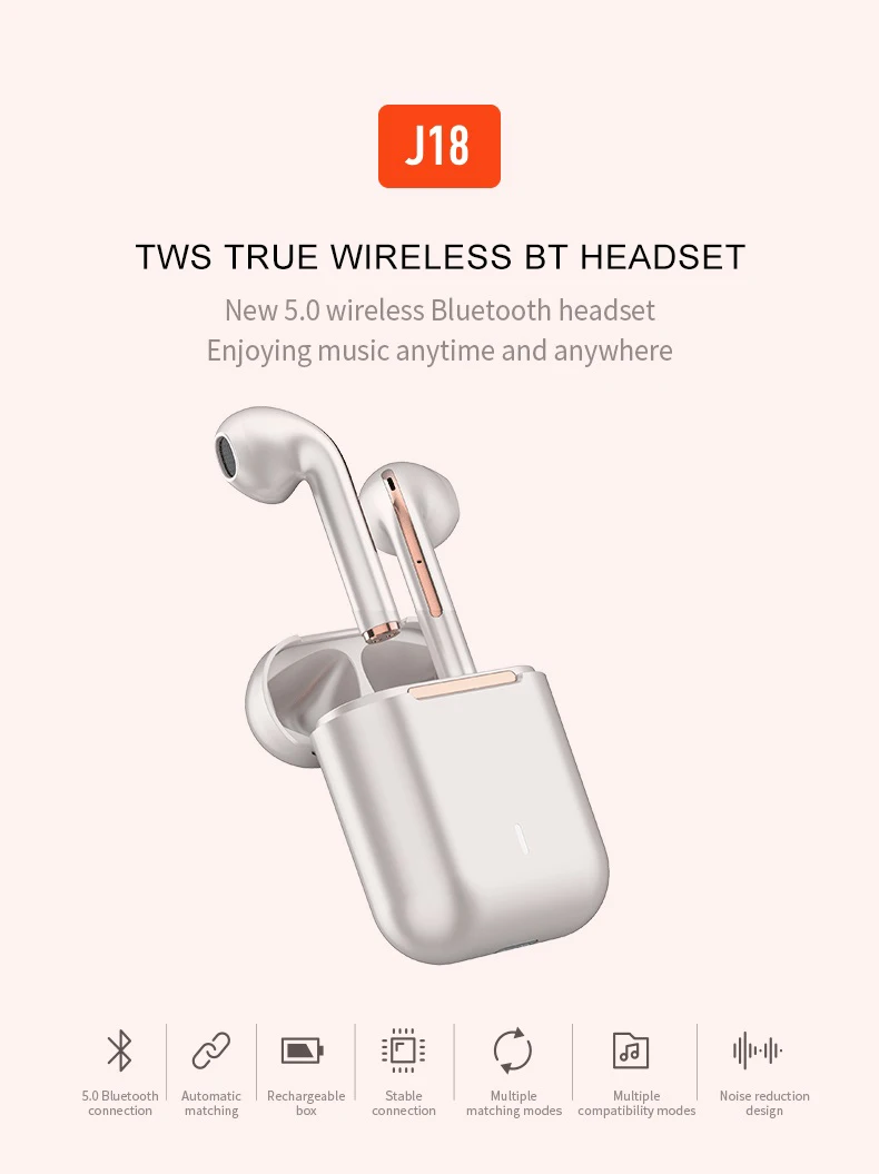 Factory Wholesale Wireless Earphones Earbuds Headphone Mobile Phones HiFi Clear Sound Quality