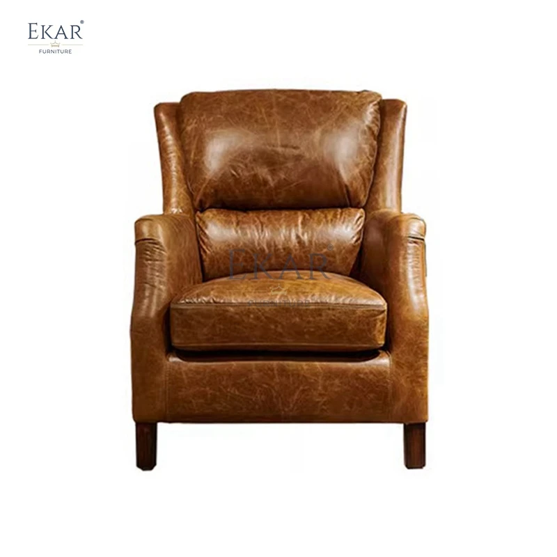 product new living room furniture burgundy wooden leg leisure chair living room chair single recliner-63