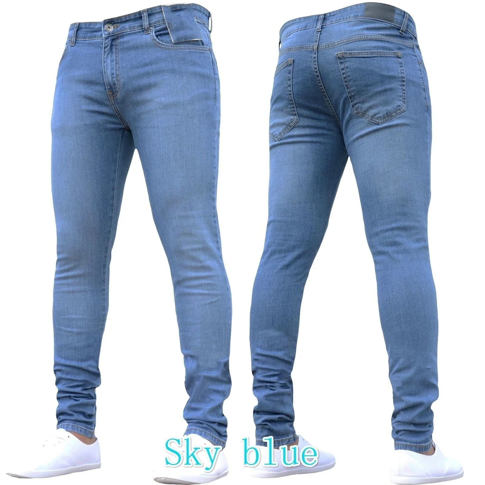 Custom Latest Fashion Solid Color Blank Tapered Jeans Men Slim Fit Best ...