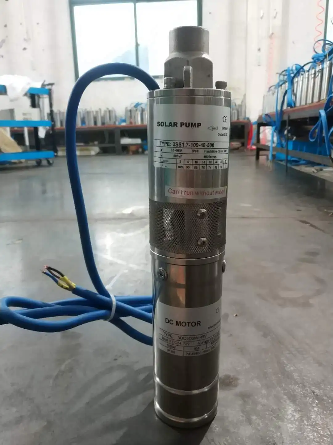 
 48v 500w 109m 1.7m3/h stainless steel solar screw pump solar water pump deep  