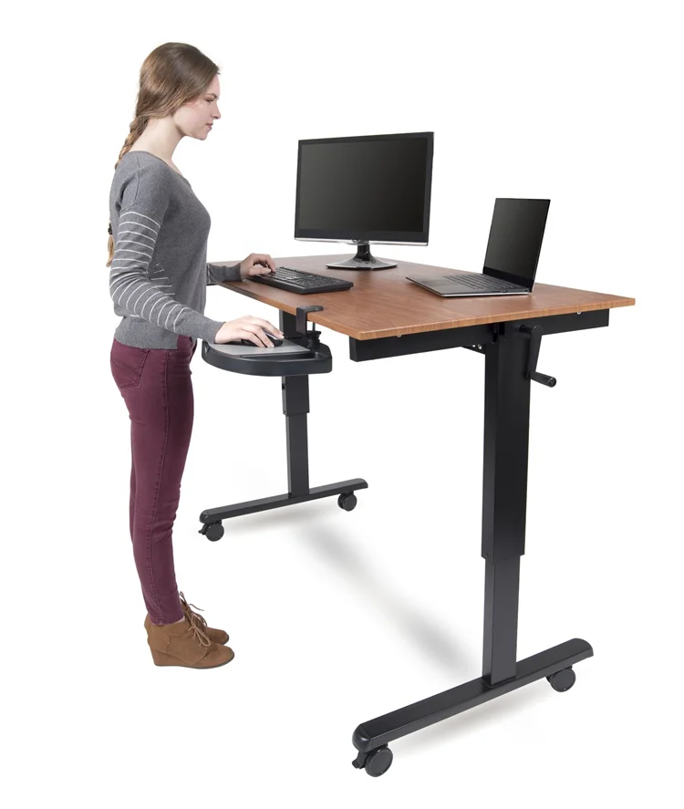 Height-Adjustable Mobile CPU Stand Suitable for Sit Stand Desk Computer Cart Height Adjustable Mobile Cart CPU Computer Cart