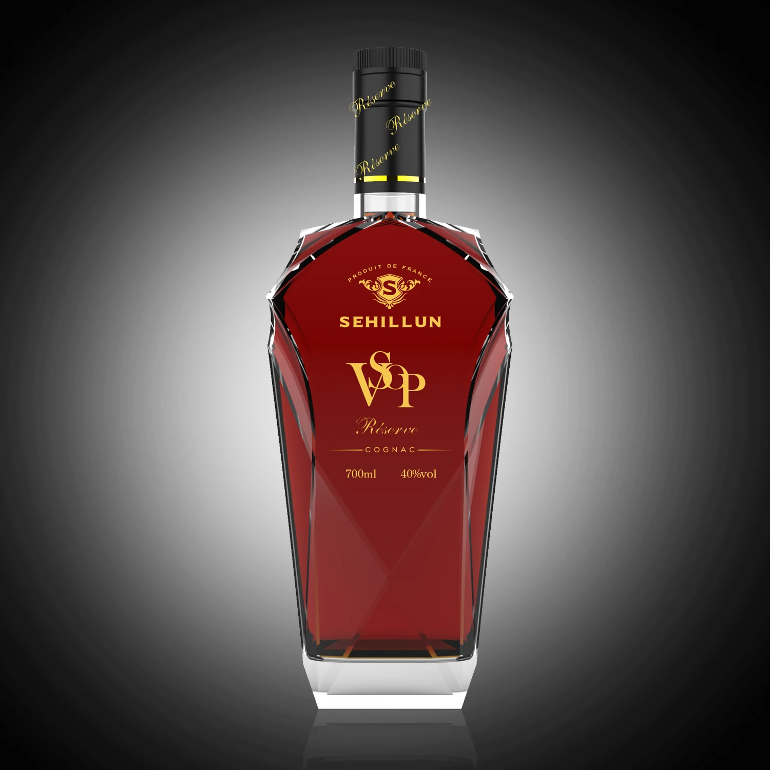 wholesale 500ml 700ml  design luxury beverage bottle rum Tequila brandy whisky liquor glass bottle