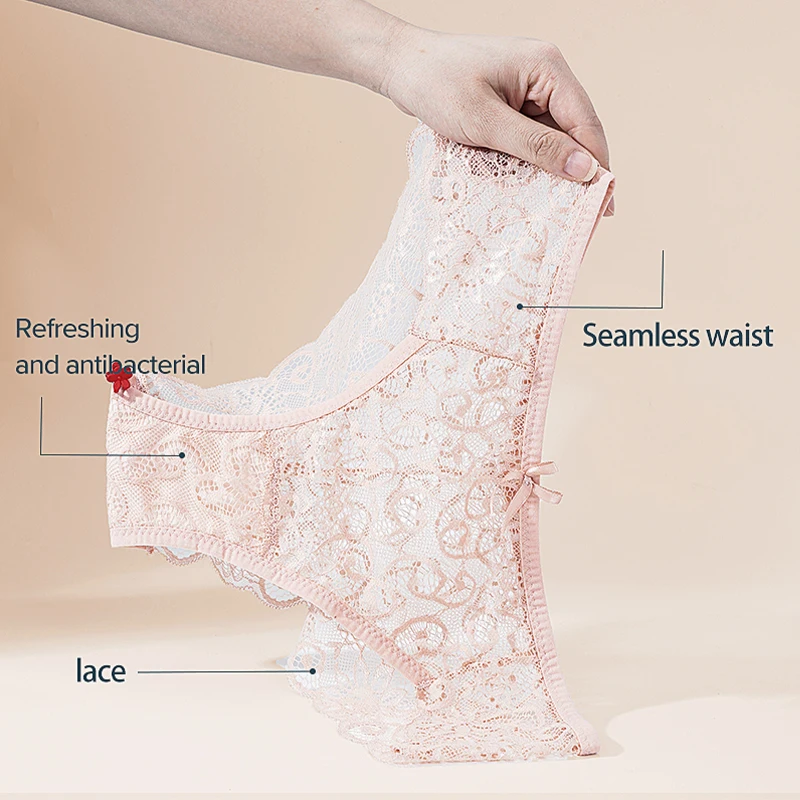 Wholesale Comfortable Elastic Plus Size Panties High Waist Women's Lace ...