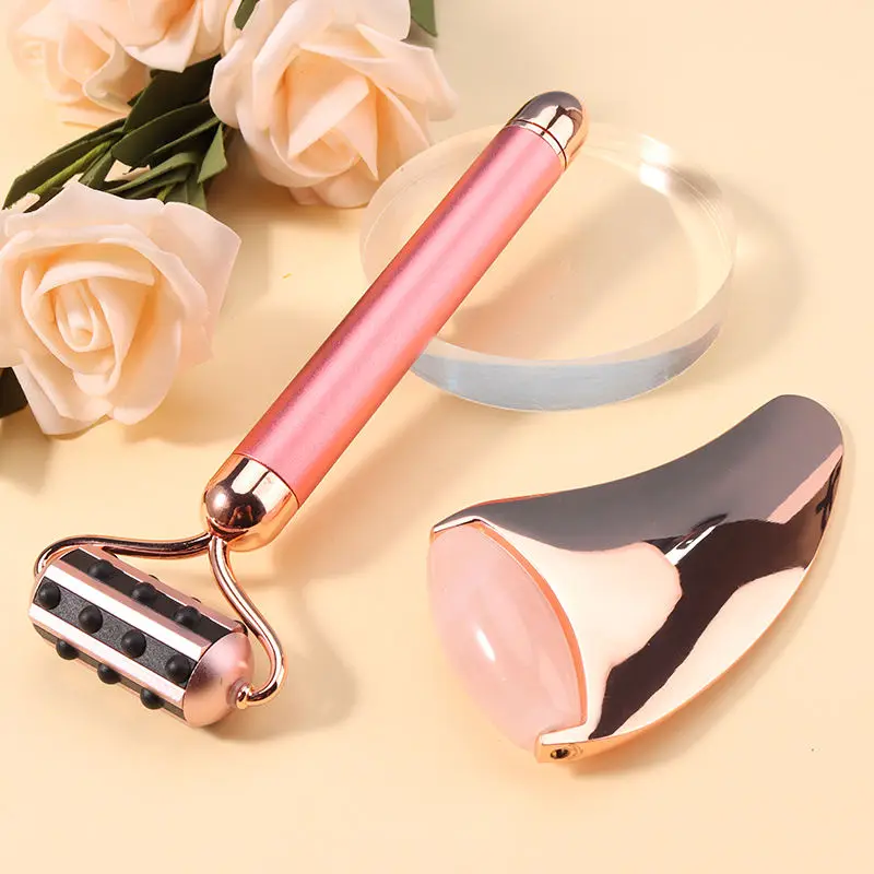 Natural Stone Stainless Steel Ice Roller Metal Facial Massager For Anti