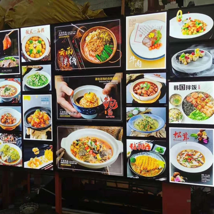 Luminous Fast Food Light Box LED Menu Board Display Desktop Advertising Light Box