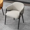 Creamy white teddy velvet linen chair