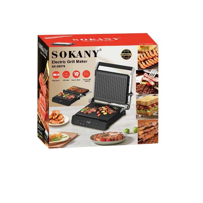 2000w Digital Steak Grill Small Kitchen Appliance Smart Electric Grill Contact Grill Panini Maker
