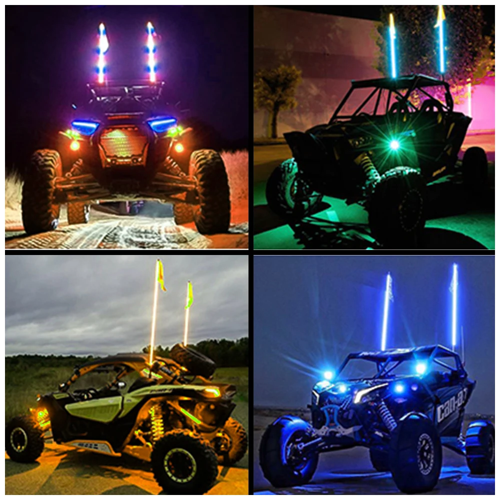 Off-Road Vehicle Accessories Quick Connect Atv Whip Light 4ft