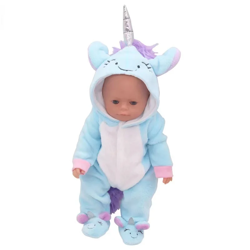 Cute Unicorn Doll Clothes Rompers Suit Doll Outfit For 18 Inch American and 43cm 
