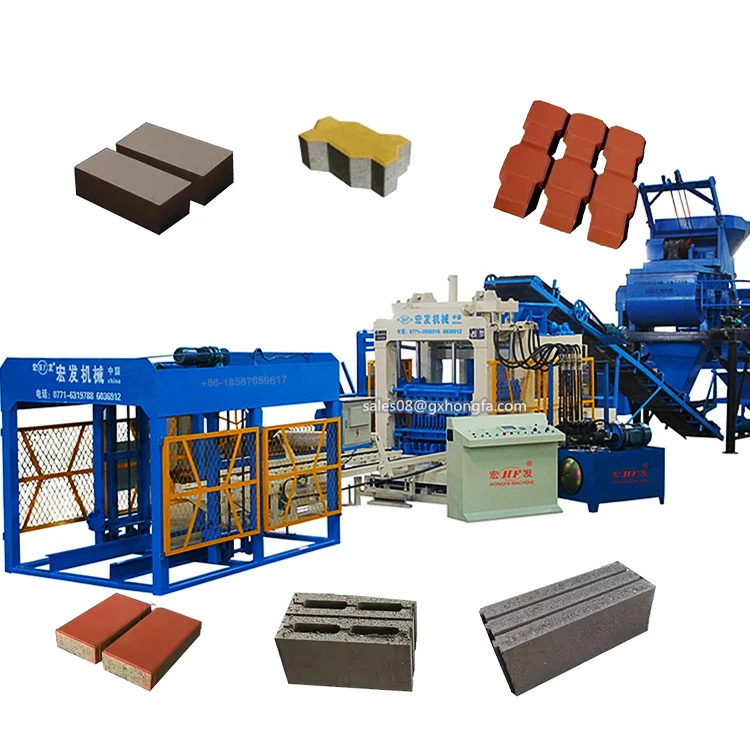 Hollow Block Machine Mixer Belt Conveyor Concrete Brick Making Machine Price Boundary Sand Block Maker Automatic Brick Machinery