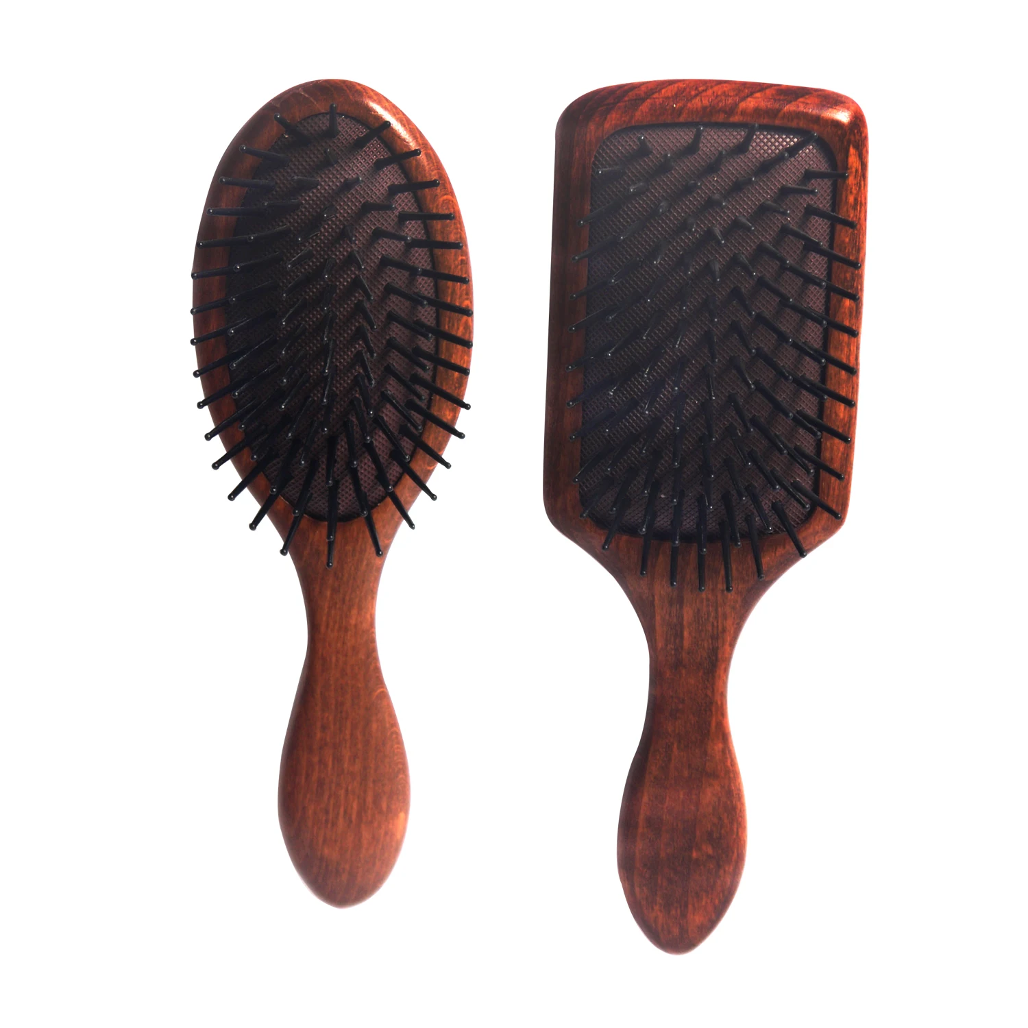 detangling hot sale Professional Hair Salon tools wood tangle brush  round brush detangle cushion br