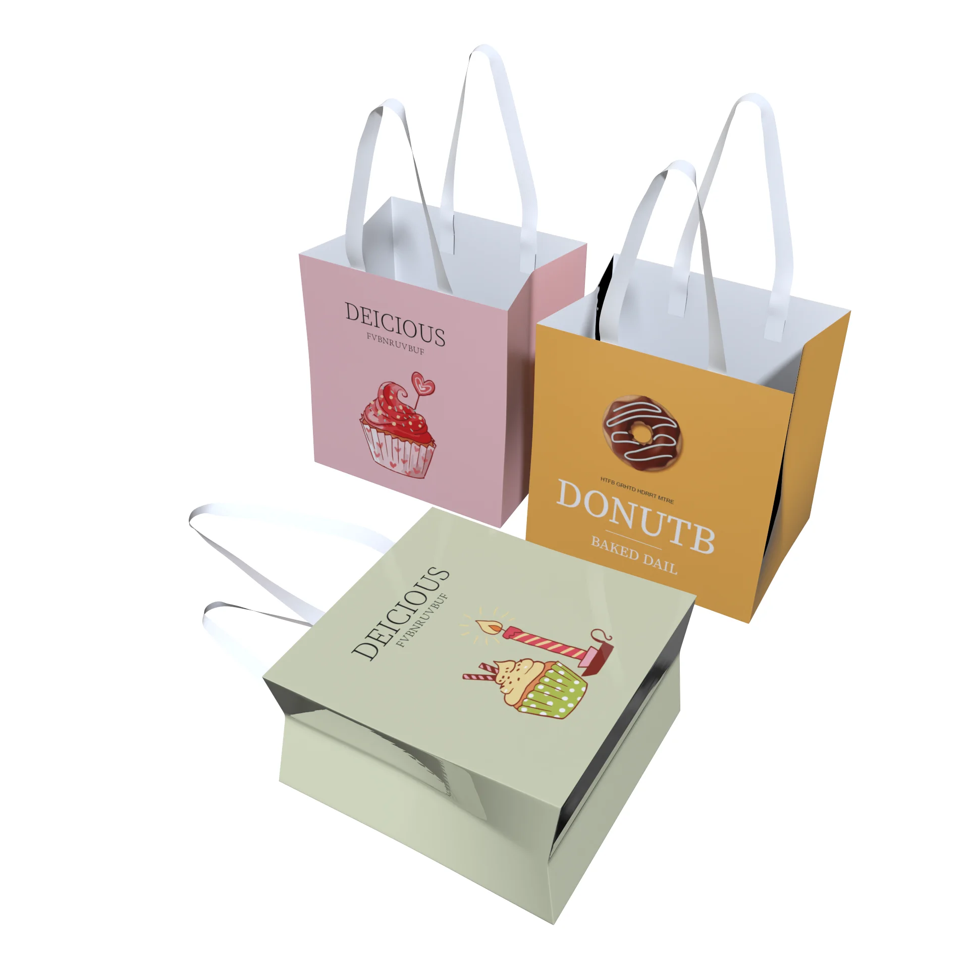 Fabrication de boîtes d’emballage personnalisées pour gâteaux, desserts et beignets, sacs en papier kraft pour gâteaux à emporter, avec poignée, destinés aux cadeaux