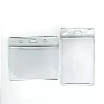 Popular Soft PVC Zipper Badge Card Holder Vertical