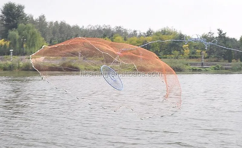 8ft Height Mesh Size 3/8"SQ 1lb/feet Cast Net for Fishing