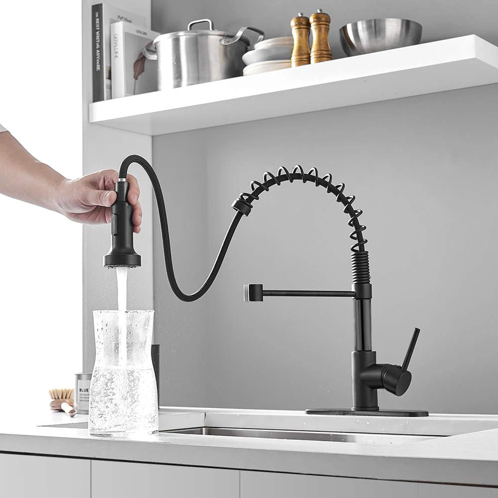 American Single-Handle Gooseneck Kitchen Sink Faucet Deck Mounted Single Hole Installation