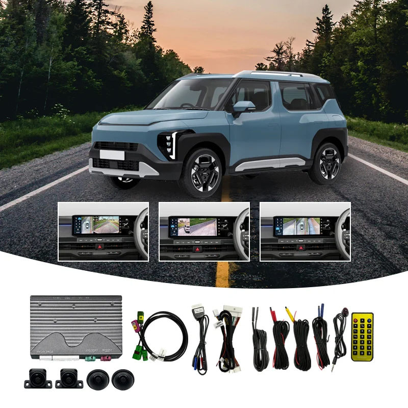Wemaer 3D 360 Degree Car Camera Vehicle Blind Spot Monitoring 4 Way Recording All in One Decoder for Kia Syros Hyundai Venue