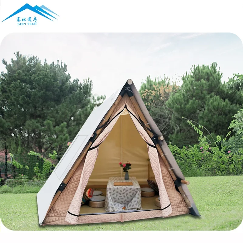 Triangle Pyramid Shape Foldable Tent – Waterproof Canvas Wedge Tent for ...