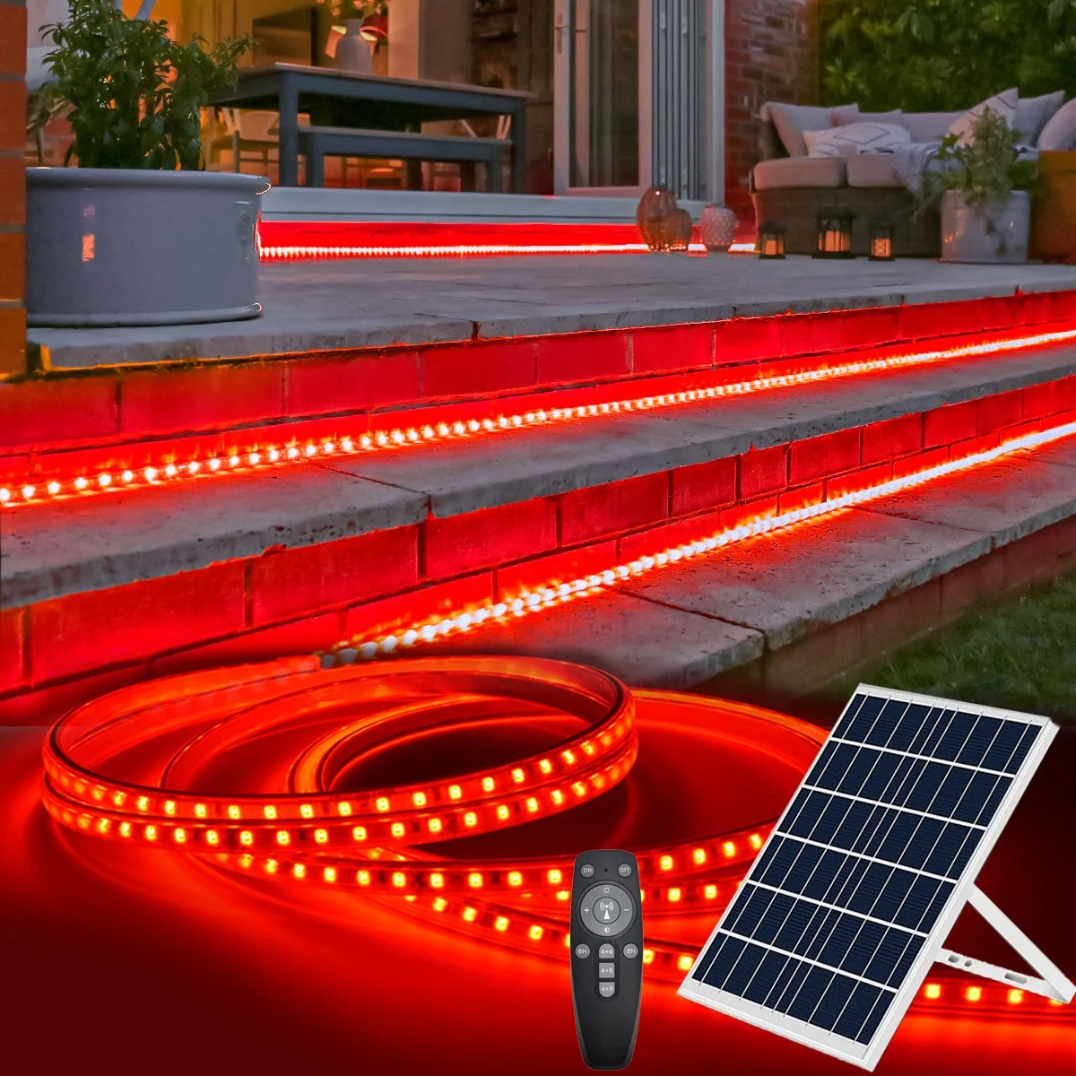 thumbnail image 2 of 10m Solar LED Strip Light – Multicolor/White/Warm White, Remote Control, IP65 Waterproof 2 of 4