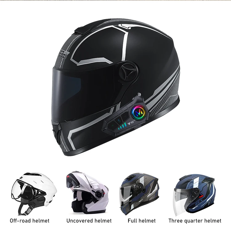 Y10 2x Long Lasting Battery Life Helmet Motorcycle For