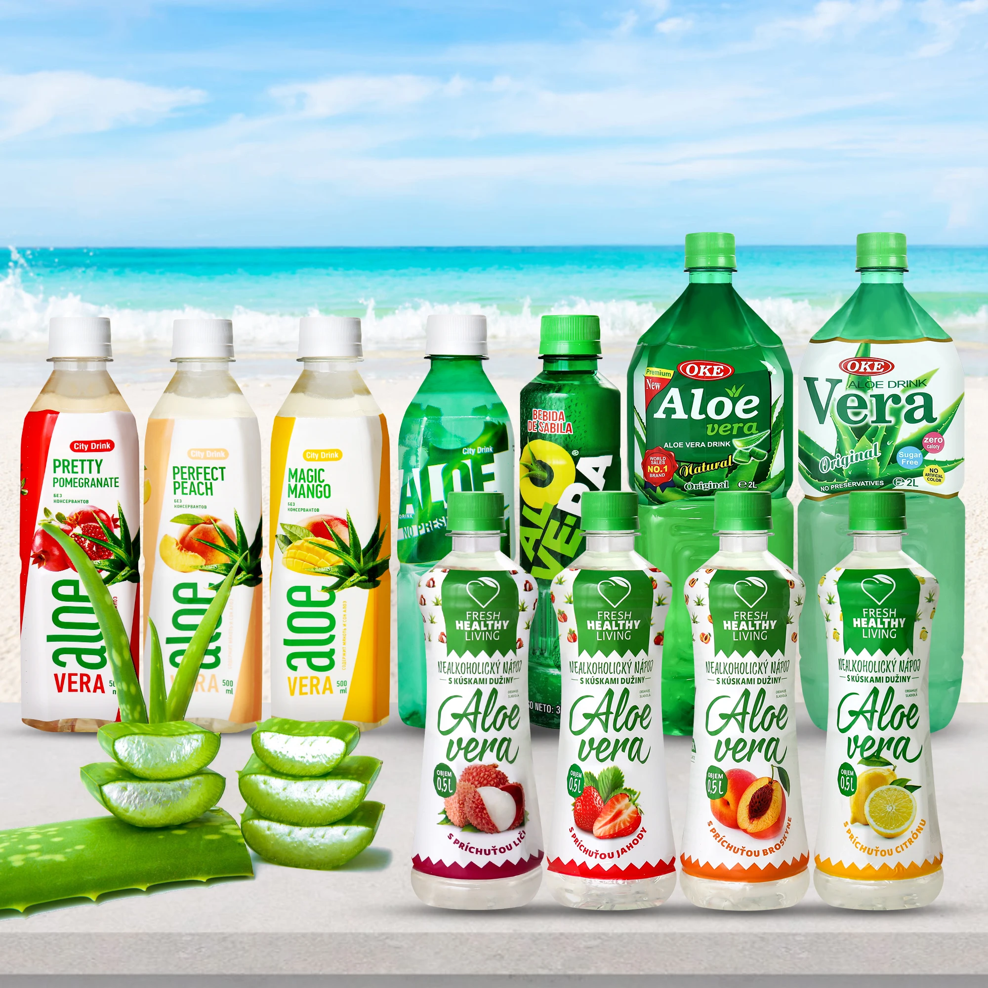 International China Cheap Price 500ml Orange Flavoured Aloe Vera Drink With  Private Label and HACCP, ISO, HALAL Certification