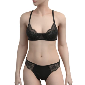 High Quality Ladies Sexy Embroidery Bra and Panties Sets Economical Cheap Bikini with Lace Decoration