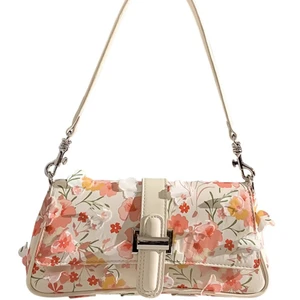 Women's Vintage Print Nylon Satchel Adjustable Designer Summer Shoulder Bag Lock Bow Embroidery Factory Wholesale Fashion Style